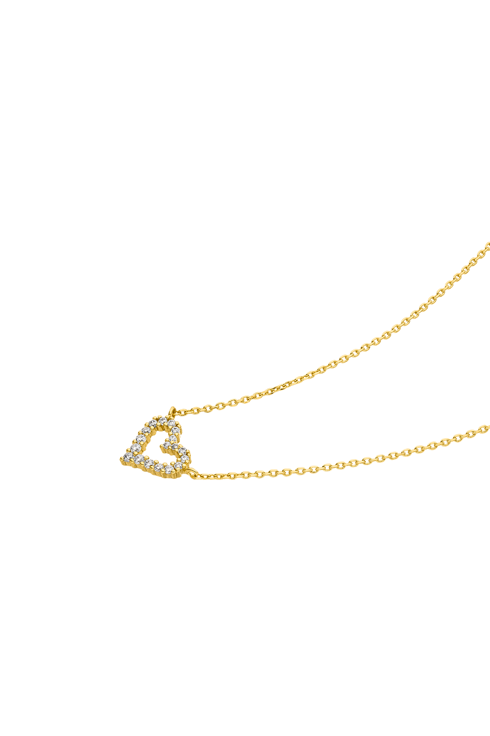 Radiant Heart Necklace 14K Gold Plated