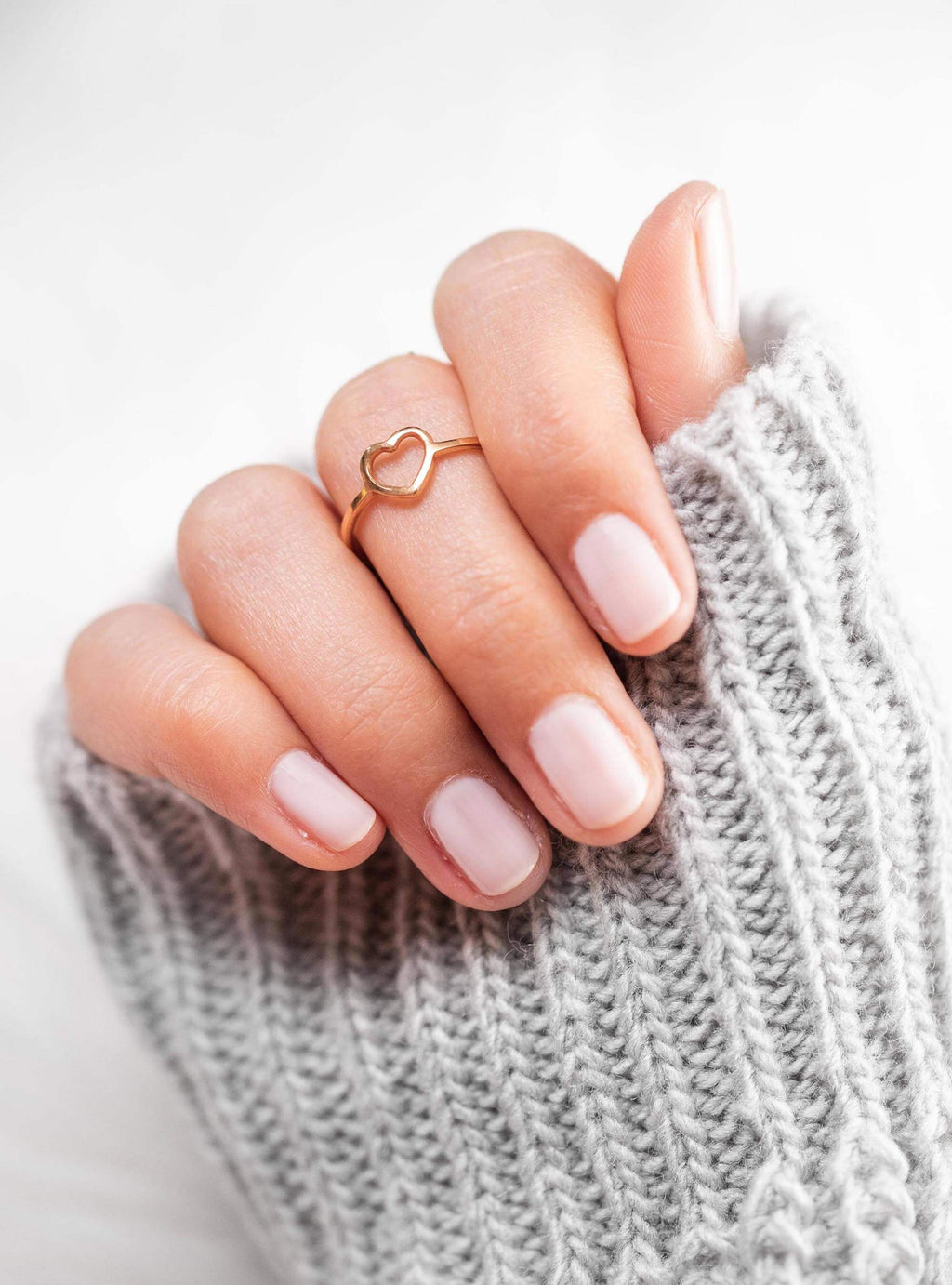 Rose gold heart rings sale