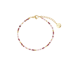 Gemstone Beaded Bracelet Garnet & Pink Tourmaline