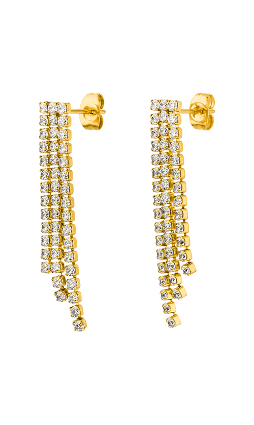 Paul Valentine Brilliant Earrings 14K Gold Plated