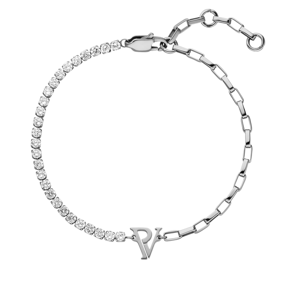 Louis Vuitton Monogram Armband Chain Kette Silber in Kreis