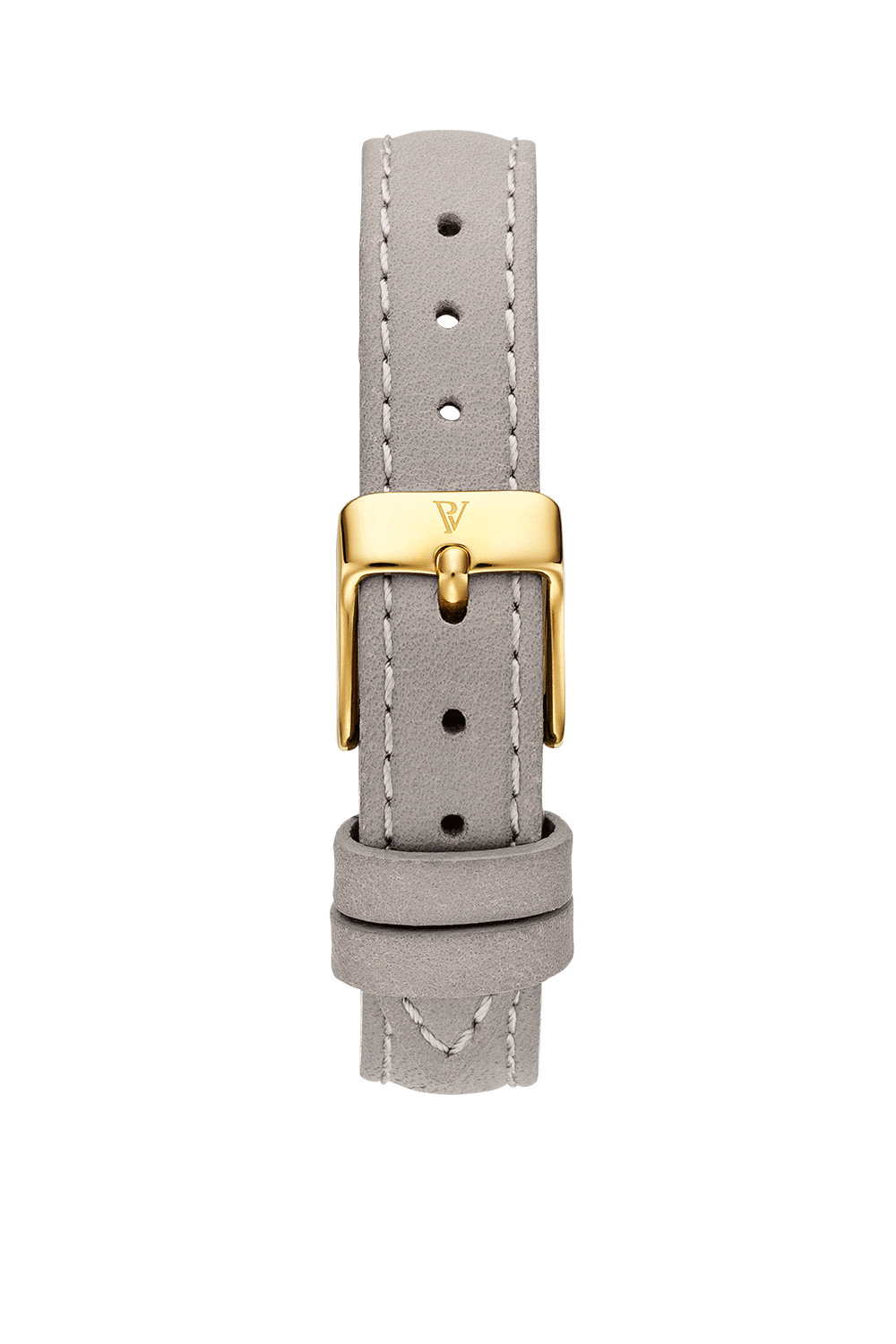 Grey Leather Strap Gold