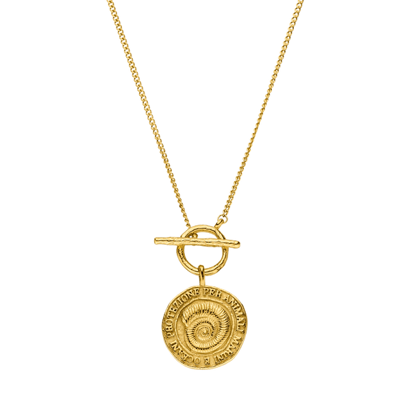 Large coin pendant on sale necklace